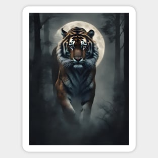 Tiger in the Foggy Forest Sticker